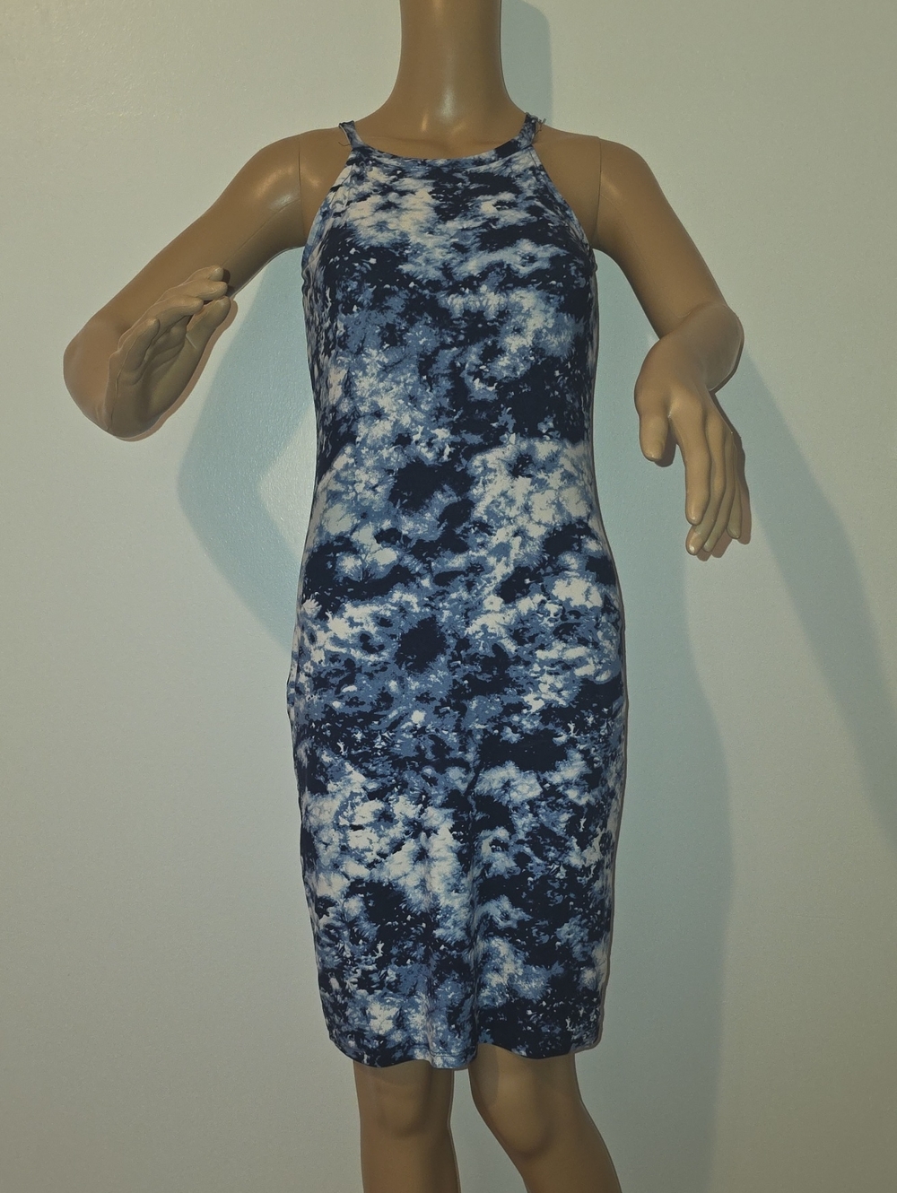 Love Navy & White Tie-Dye Midi Dress